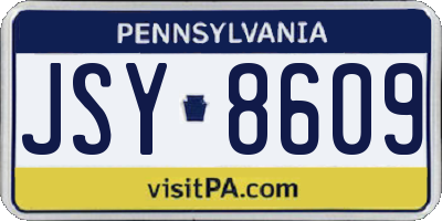 PA license plate JSY8609