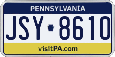 PA license plate JSY8610