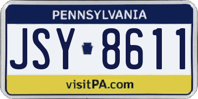 PA license plate JSY8611