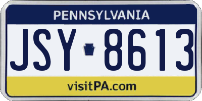 PA license plate JSY8613