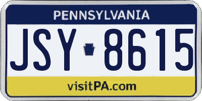 PA license plate JSY8615