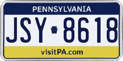 PA license plate JSY8618