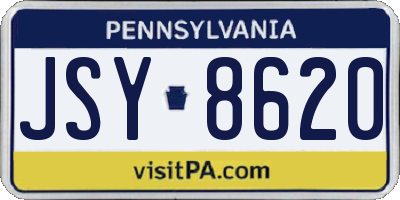 PA license plate JSY8620
