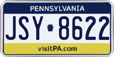 PA license plate JSY8622