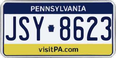 PA license plate JSY8623