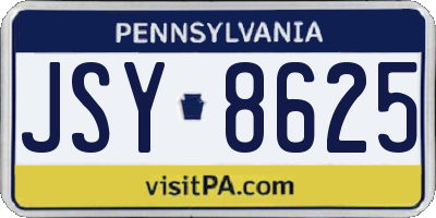 PA license plate JSY8625