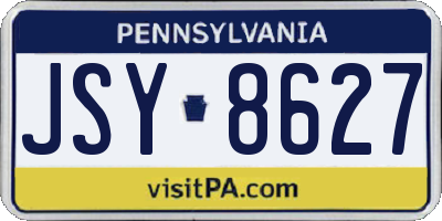 PA license plate JSY8627