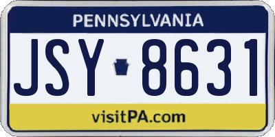PA license plate JSY8631