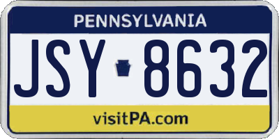 PA license plate JSY8632