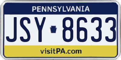 PA license plate JSY8633