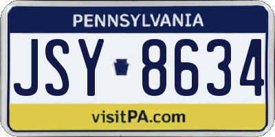 PA license plate JSY8634