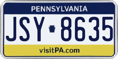 PA license plate JSY8635