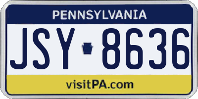 PA license plate JSY8636