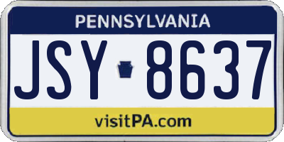 PA license plate JSY8637