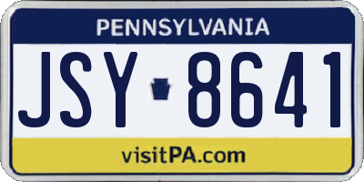 PA license plate JSY8641