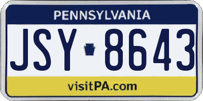 PA license plate JSY8643