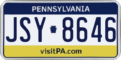 PA license plate JSY8646