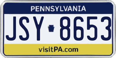 PA license plate JSY8653
