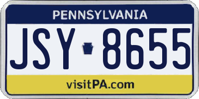PA license plate JSY8655