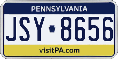 PA license plate JSY8656