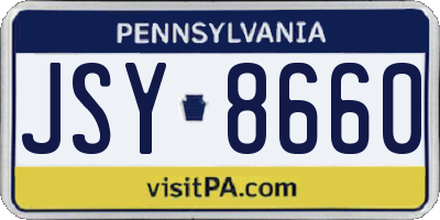 PA license plate JSY8660