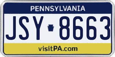 PA license plate JSY8663