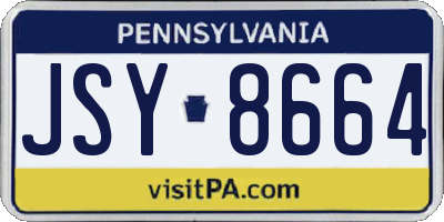 PA license plate JSY8664