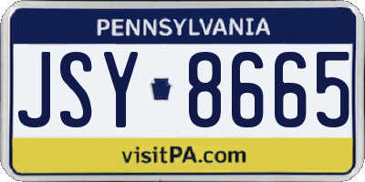 PA license plate JSY8665