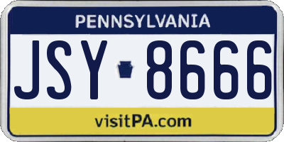 PA license plate JSY8666