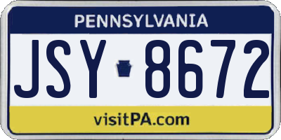 PA license plate JSY8672