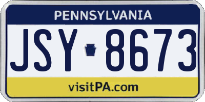 PA license plate JSY8673