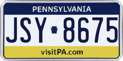 PA license plate JSY8675