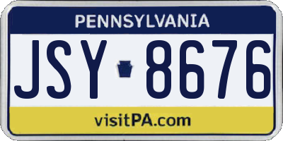 PA license plate JSY8676