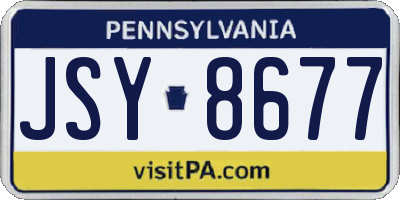 PA license plate JSY8677