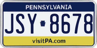 PA license plate JSY8678