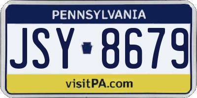 PA license plate JSY8679