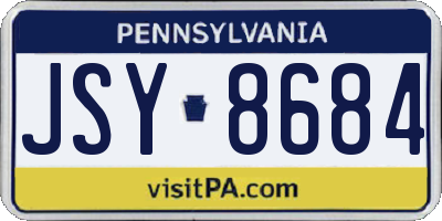 PA license plate JSY8684