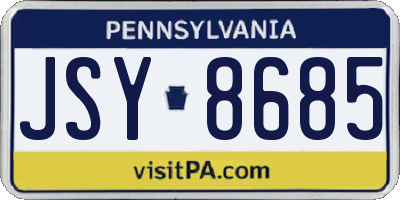 PA license plate JSY8685