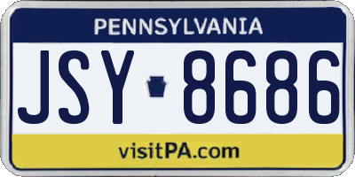 PA license plate JSY8686