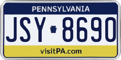 PA license plate JSY8690