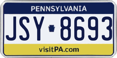 PA license plate JSY8693