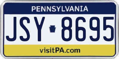 PA license plate JSY8695