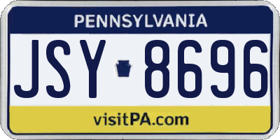 PA license plate JSY8696