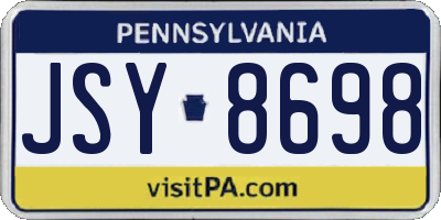 PA license plate JSY8698