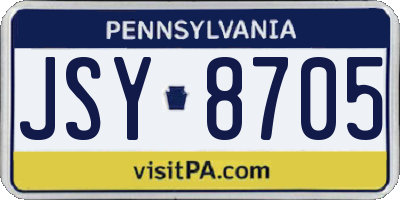 PA license plate JSY8705