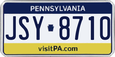 PA license plate JSY8710