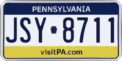 PA license plate JSY8711