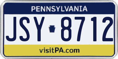 PA license plate JSY8712