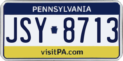 PA license plate JSY8713
