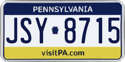 PA license plate JSY8715